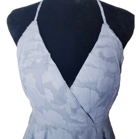 Lulus Days of Beauty Dusty Blue Burnout Skater Dress* Size Small WD24 - Picture 7 of 12